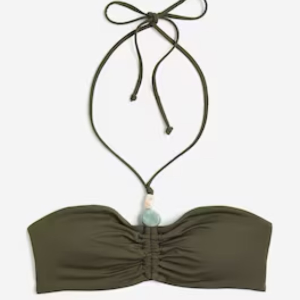 H&M Olive Green Bandeau Bikini Top NWT 10